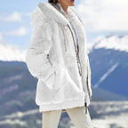 Casaco Feminino de Pelúcia Branco 9