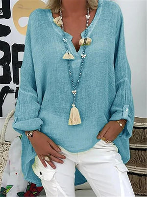 Blusa de Linho Azul 2