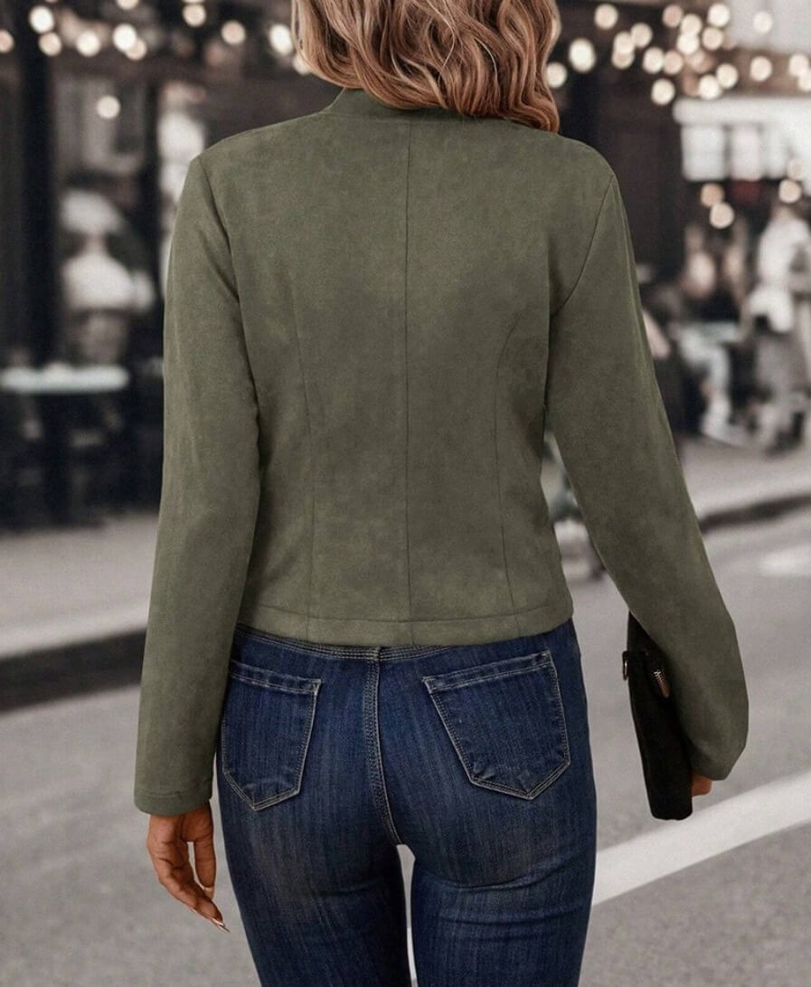 Jaqueta Feminina Casual Verde 8