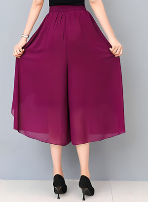 Calça Pantalona de Chiffon Roxo 7