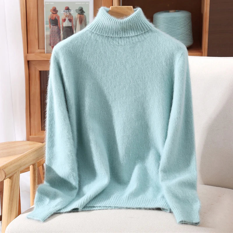 Suéter em Cashmere Gola Alta Menta 16