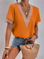 Blusa Decote V com Bordado Laranja 7