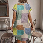 Vestido Curto Casual Multicolorido 02