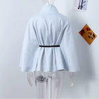 Poncho Feminino Casual Cinza 14