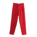 Calça Feminina Elegante Vermelho 12