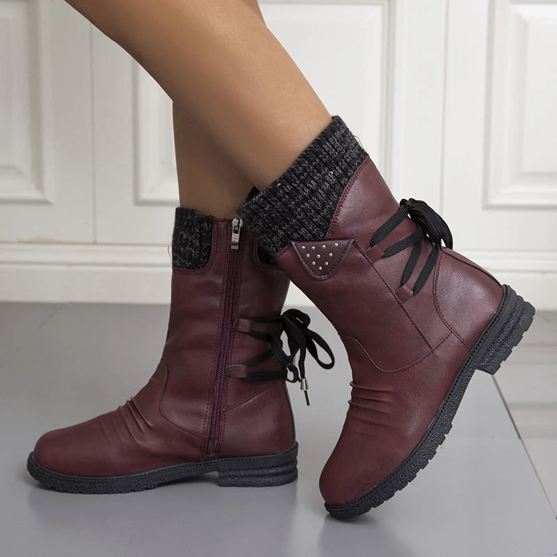 Bota Feminina de Inverno Bordô 6