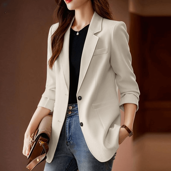 Blazer Feminino Casual Bege 7
