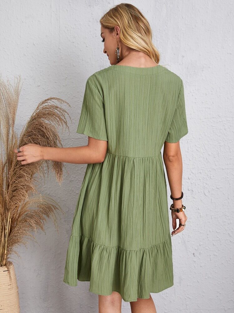 Vestido Curto Casual Verde 4