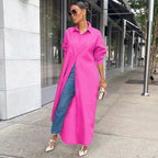 Vestido Camisa Longa Olímpia Rosa / P 01