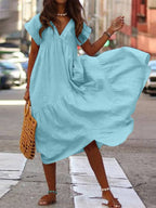 Vestido Mídi Casual Azul 7