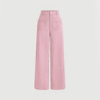 Calça Pantalona de Cintura Alta Rosa 06
