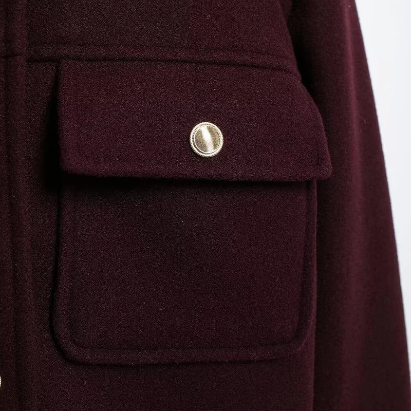 Jaqueta de Lã Batida Bordô 05
