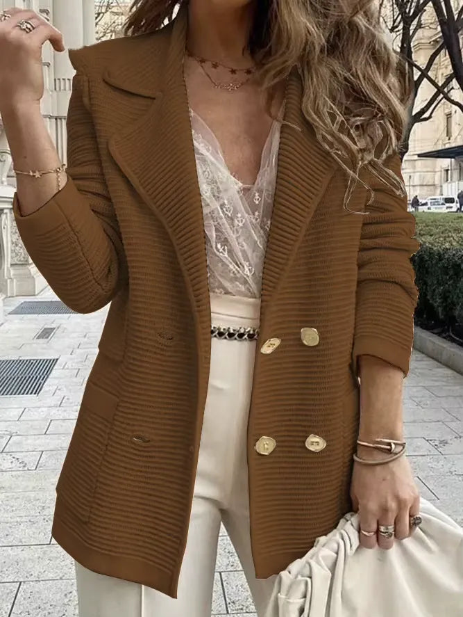 Casaco Feminino Casual Marrom 5