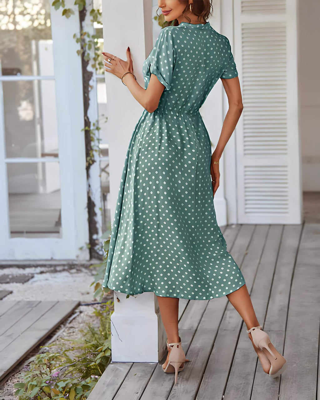 Vestido Mídi Casual Verde 5