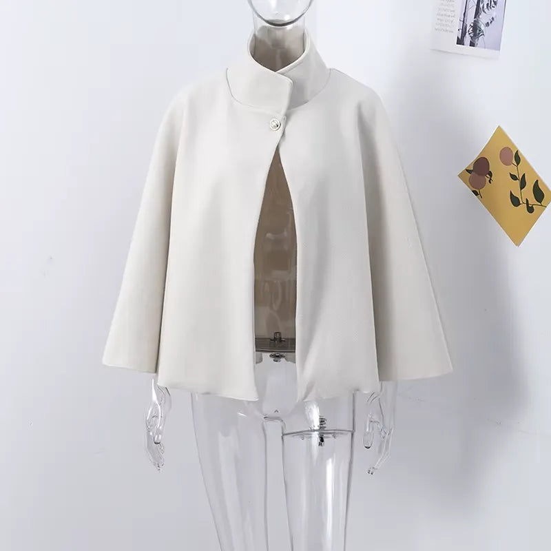 Poncho Feminino Casual Bege 12