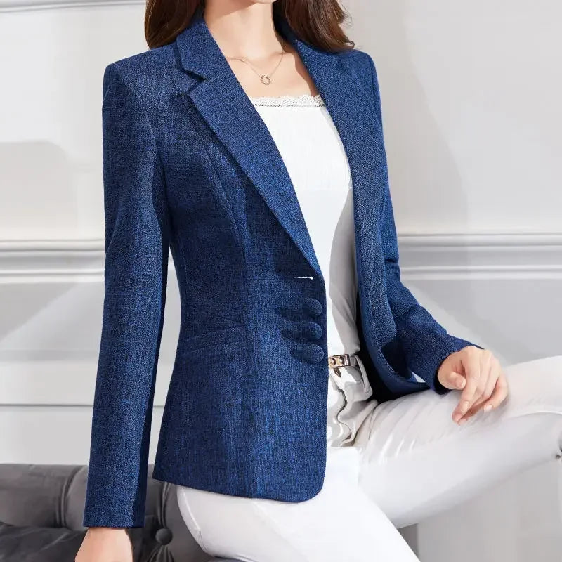 Blazer Feminino Casual Azul Marinho 01