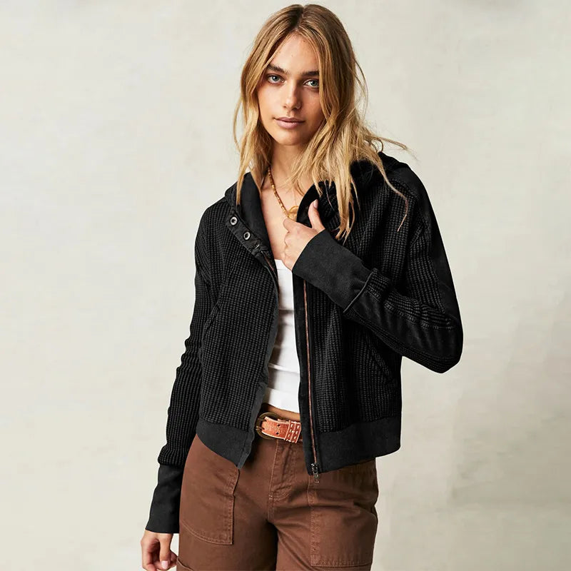 Casaco Feminino de Moletom Preto 1