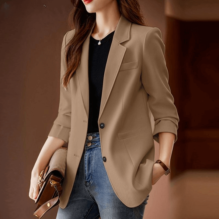 Blazer Feminino Casual Marrom 1