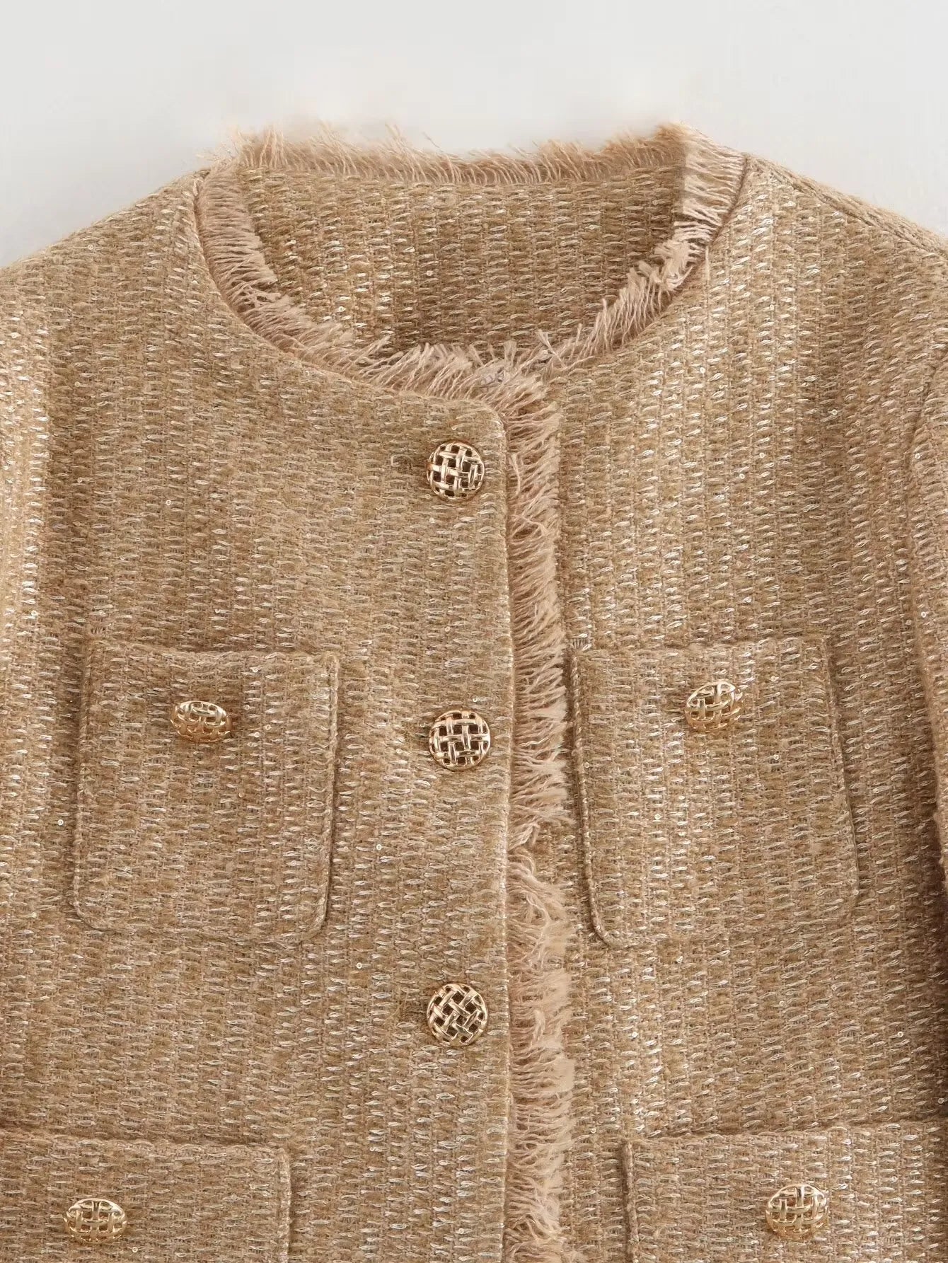 Blazer Feminino Casual Bege 10