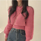 Suéter Feminino de Tricot Rosa 6