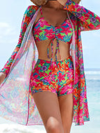 Conjunto Biquíni e Saída de Praia Rosa Pink 08