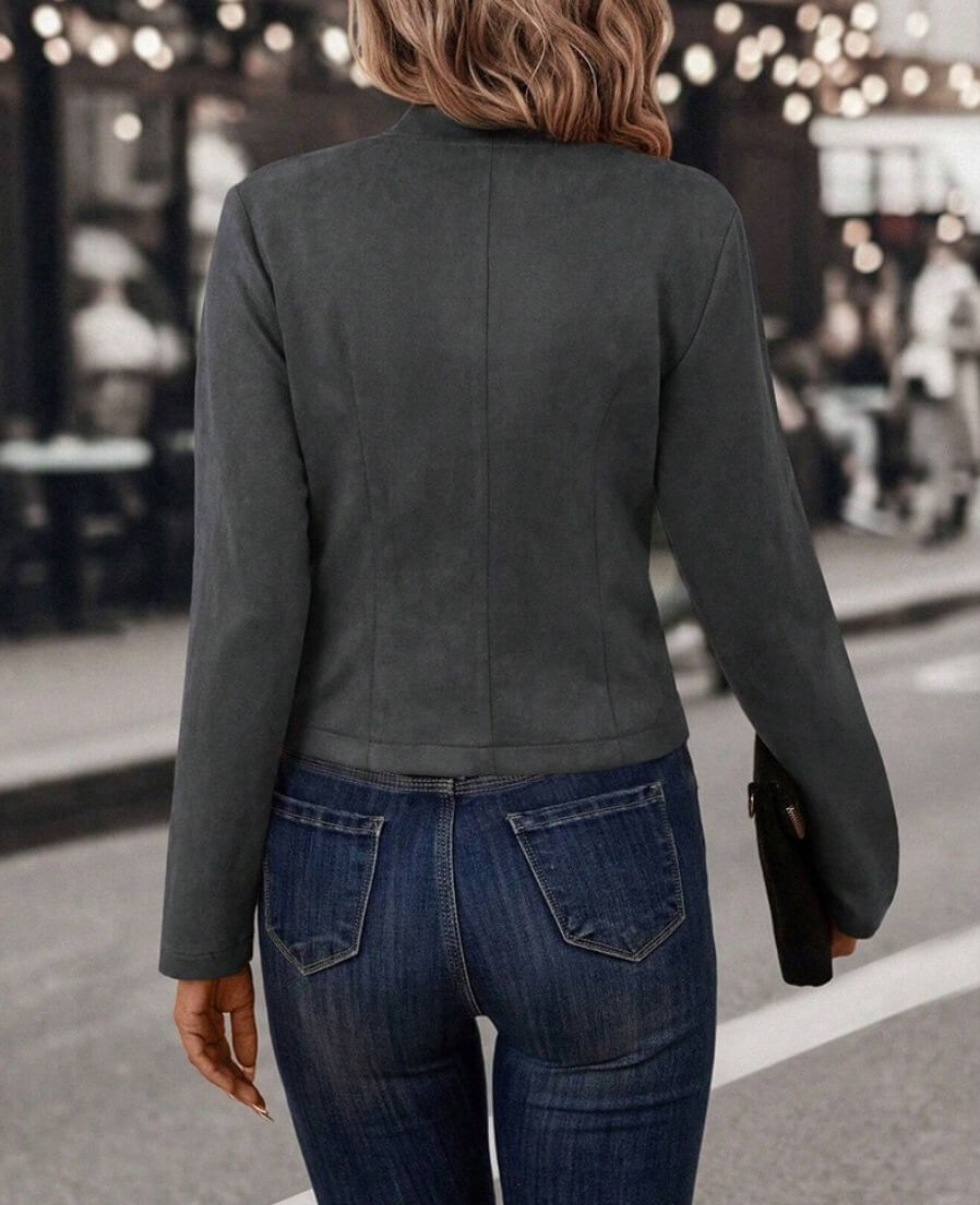 Jaqueta Feminina Casual Cinza 6