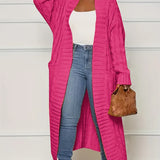 Cardigan Longo Ponto Aberto Roseau