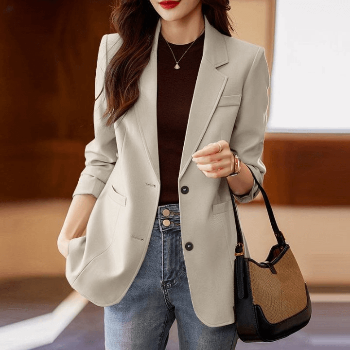 Blazer Feminino Casual Bege 9
