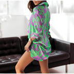 Conjunto Feminino Roxo e Verde 2