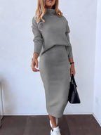 Conjunto Feminino de Malha Cinza 1