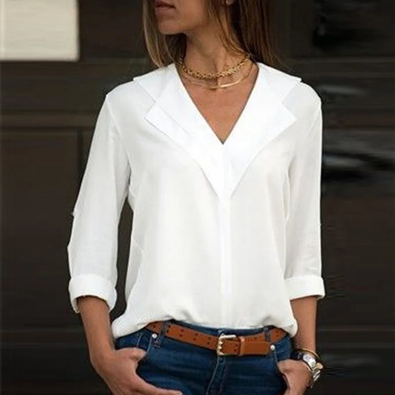 Camisa Feminina Elegante Branco 01