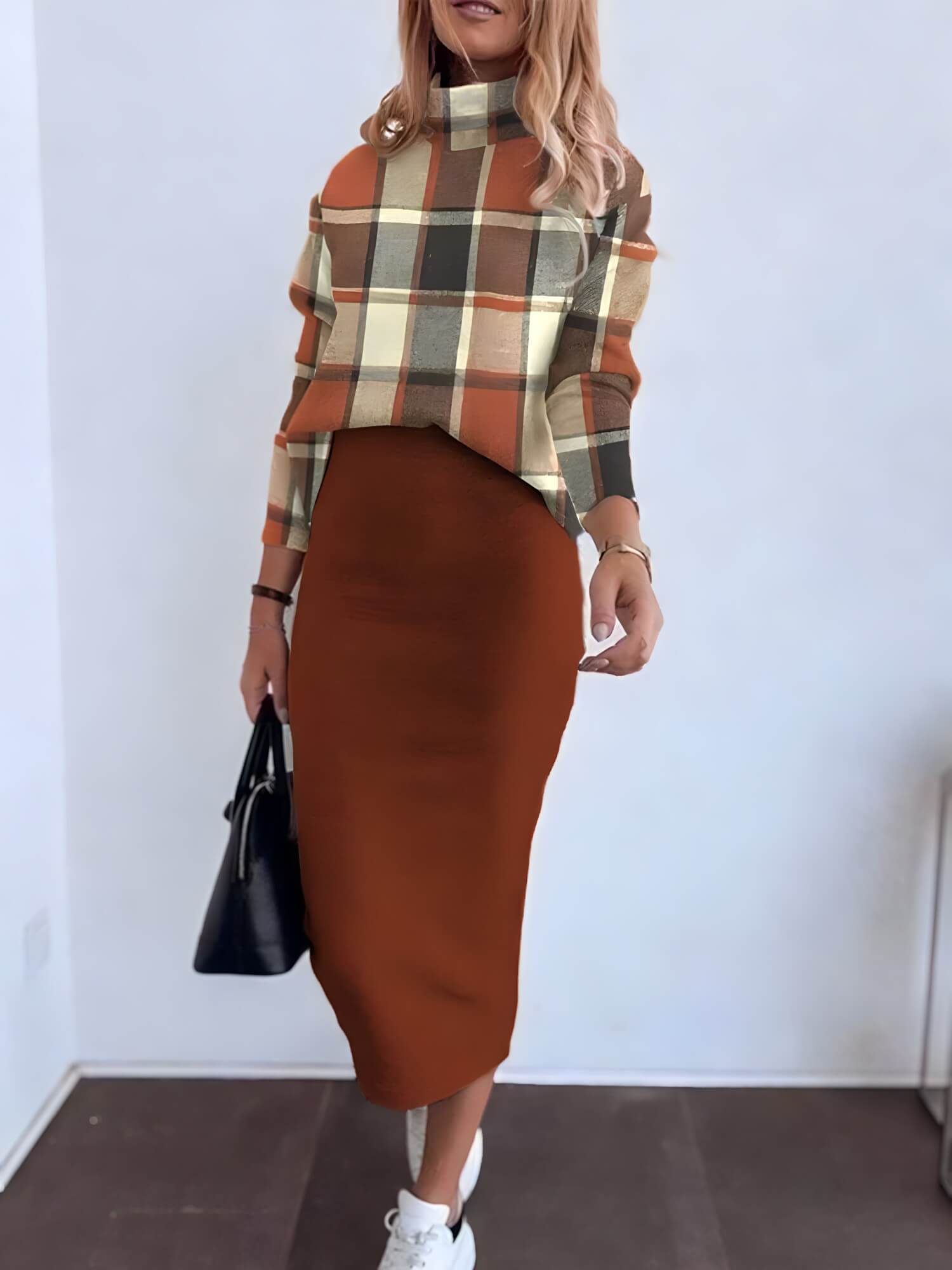 Conjunto Feminino de Malha Xadrez 4