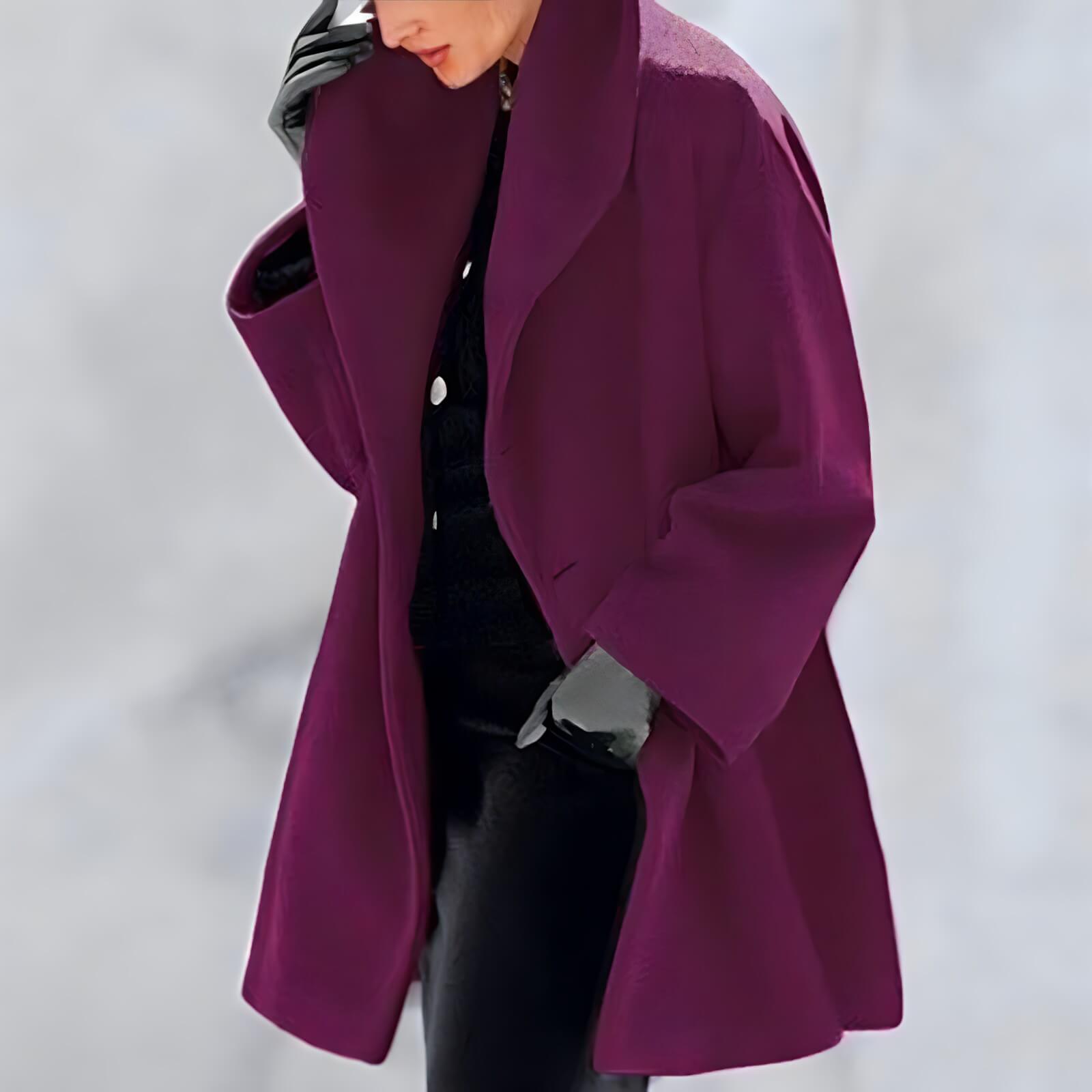 Casaco Feminino de Lã Batida Roxo 4