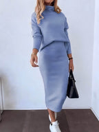 Conjunto Feminino de Malha Azul 2