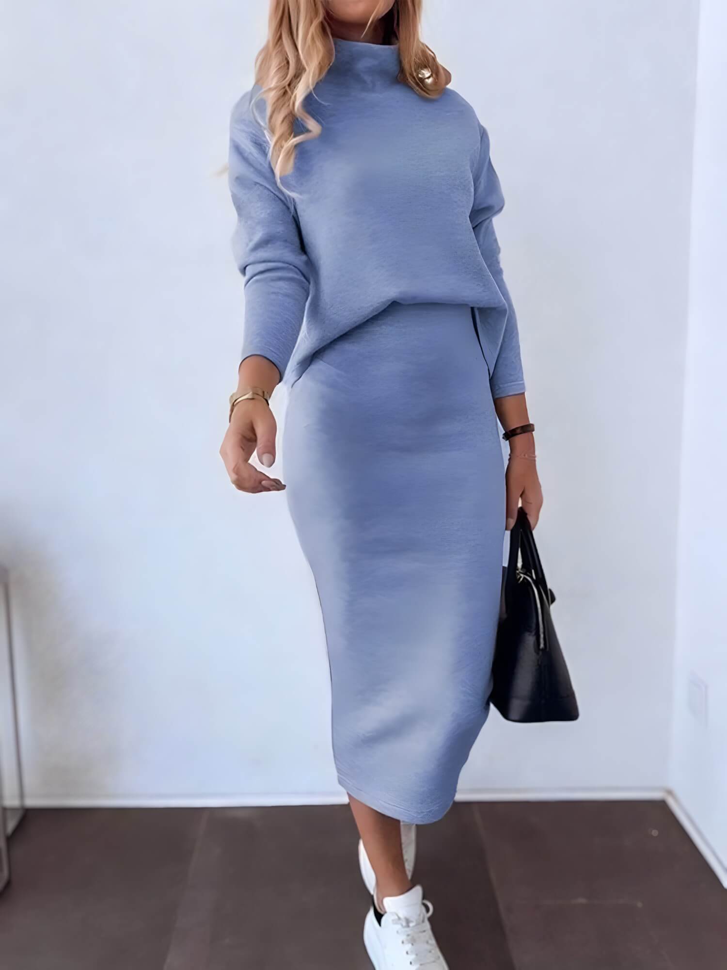 Conjunto Feminino de Malha Azul 2