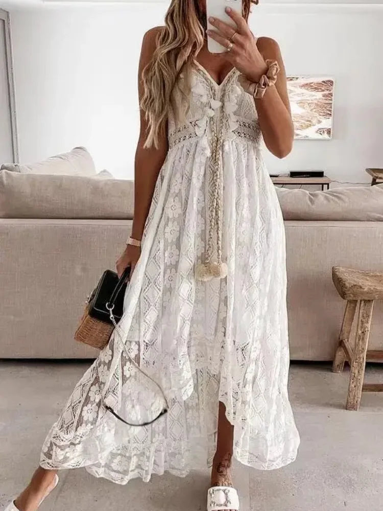Vestido Midi de Renda Branco 04