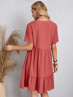 Vestido Curto Casual Rosa 12
