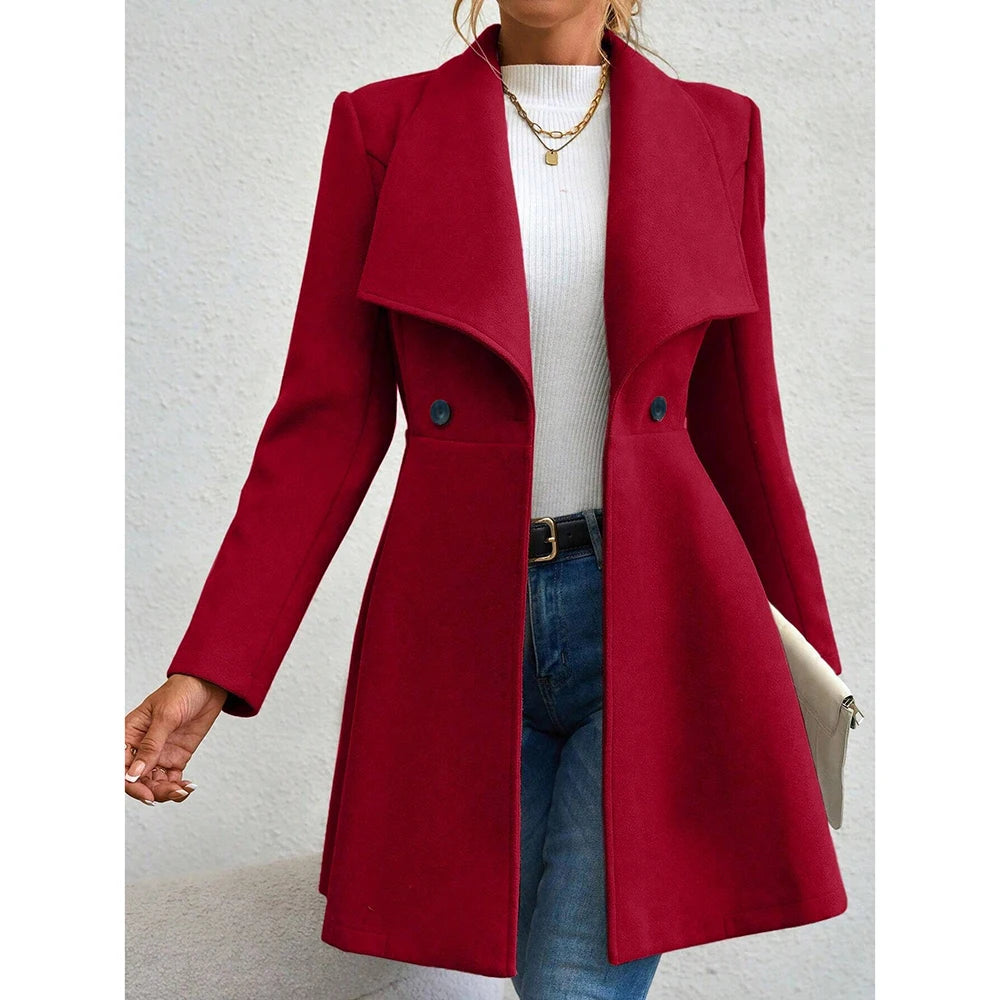 Casaco Feminino de Lã Batida Vermelho 1