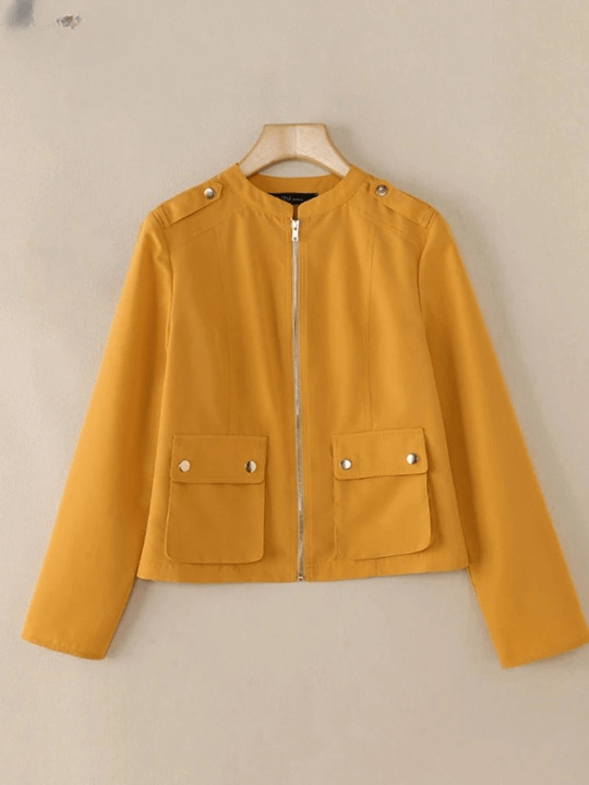 Jaqueta Feminina Casual Amarelo 4
