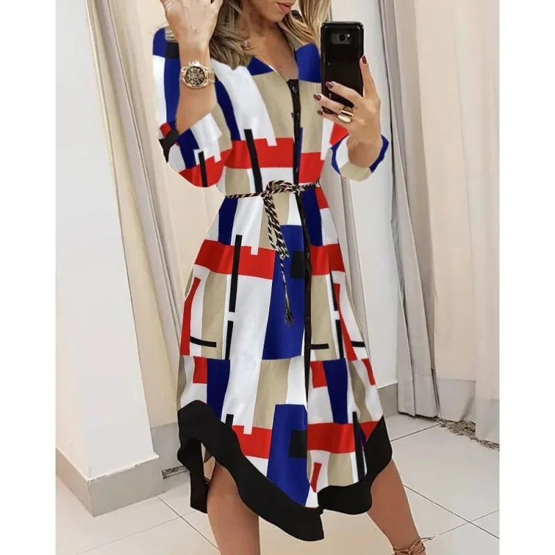Vestido Midi Azul e Vermelho 03