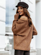 Suéter Casual Feminino Marrom 2