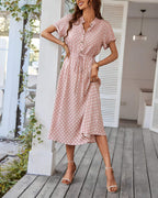 Vestido Mídi Casual Rosa 3