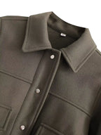 Casaco Feminino de Lã Batida Verde Militar 11