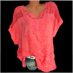 Blusa de Casimira com Detalhes em Renda Rosa 5