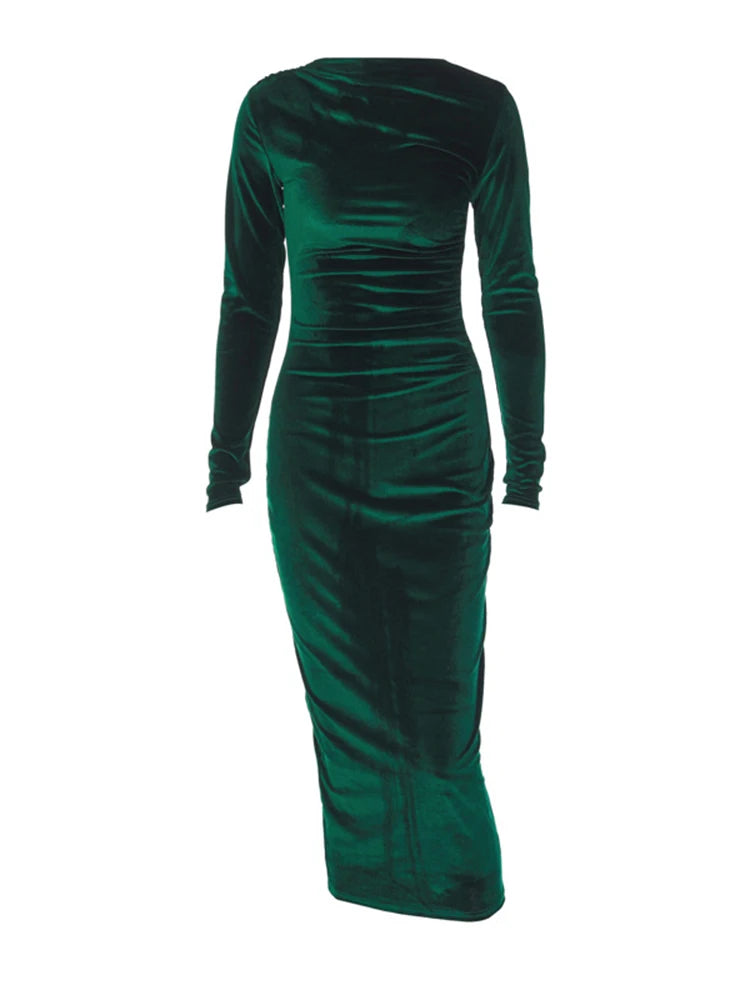 Vestido Midi Elegante Verde 12