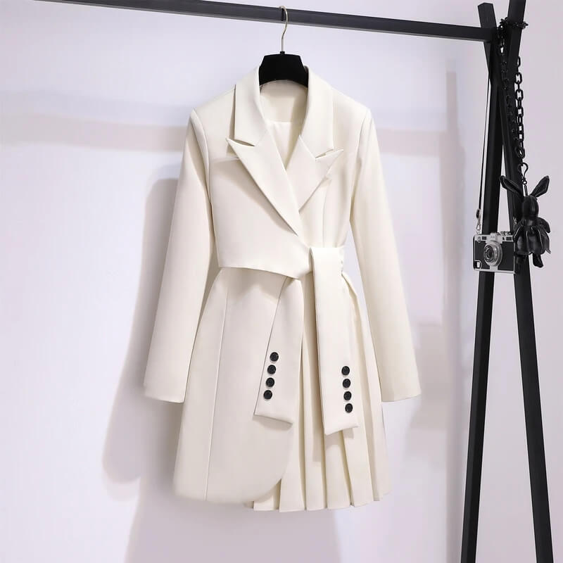 Blazer Longo Casual Creme 2