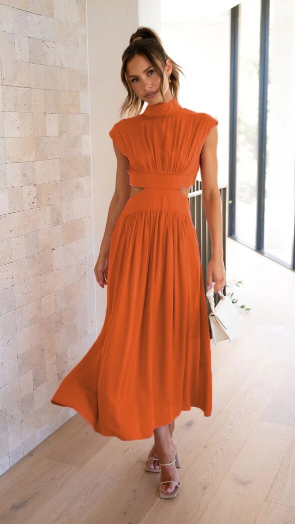 Vestido Maxi Laranja 8