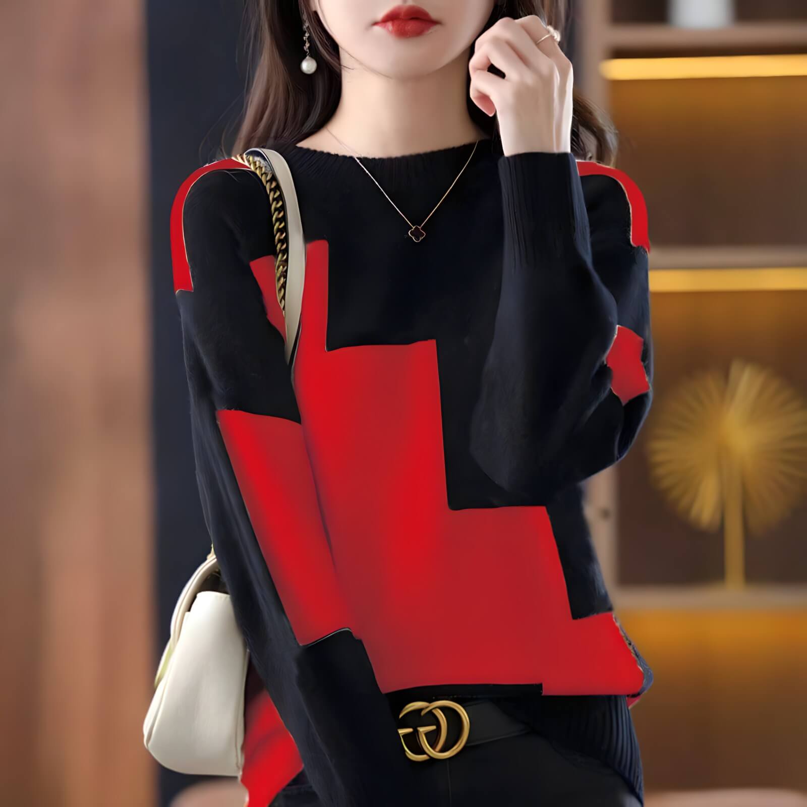 Suéter Feminino Casual Vermelho 6