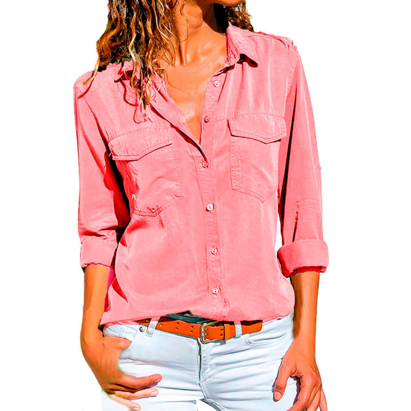 Camisa Casual Heliopsis Rosa / P 33