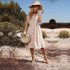 Vestido Mídi com Abotoamento Bege 2